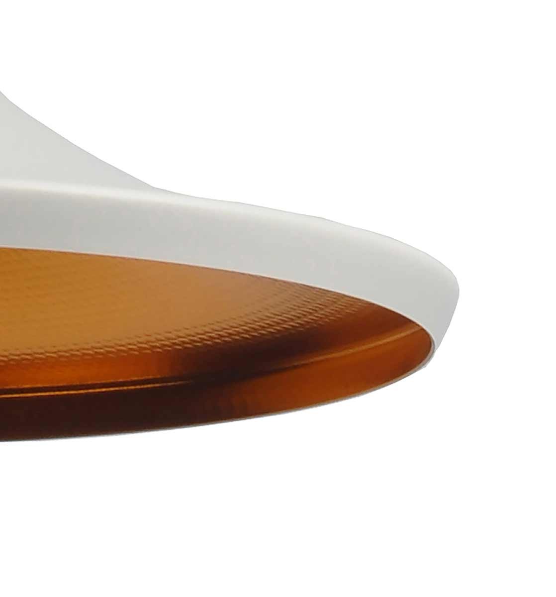 Lámpara de techo colgante blanco con interior dorado | Estilo curvo