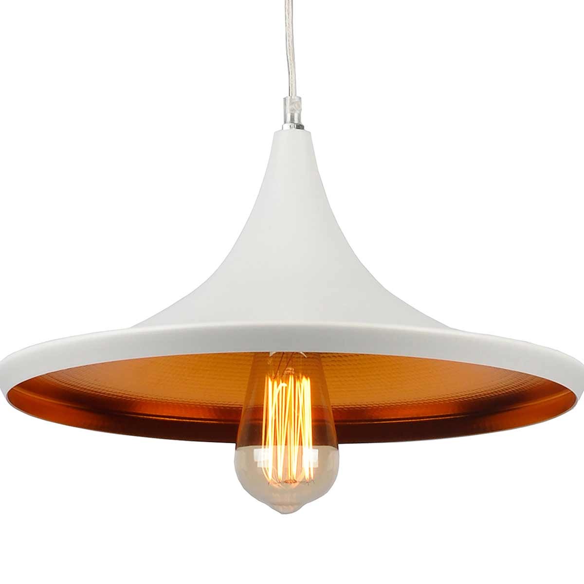Lámpara de techo colgante blanca de 3 luces | Diseño asimétrico