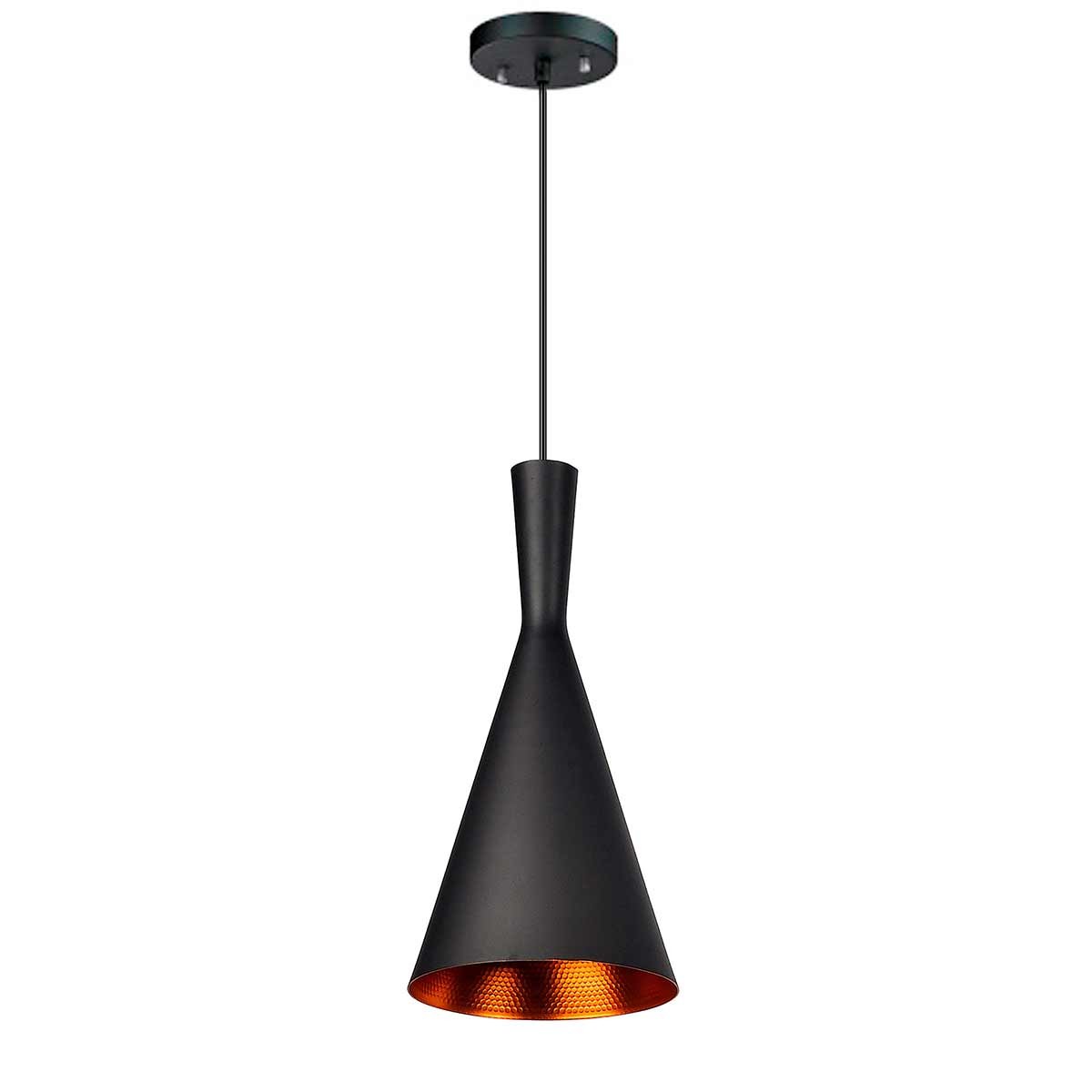 Lámpara de techo colgante | Color negro y dorado Estilo cónico
