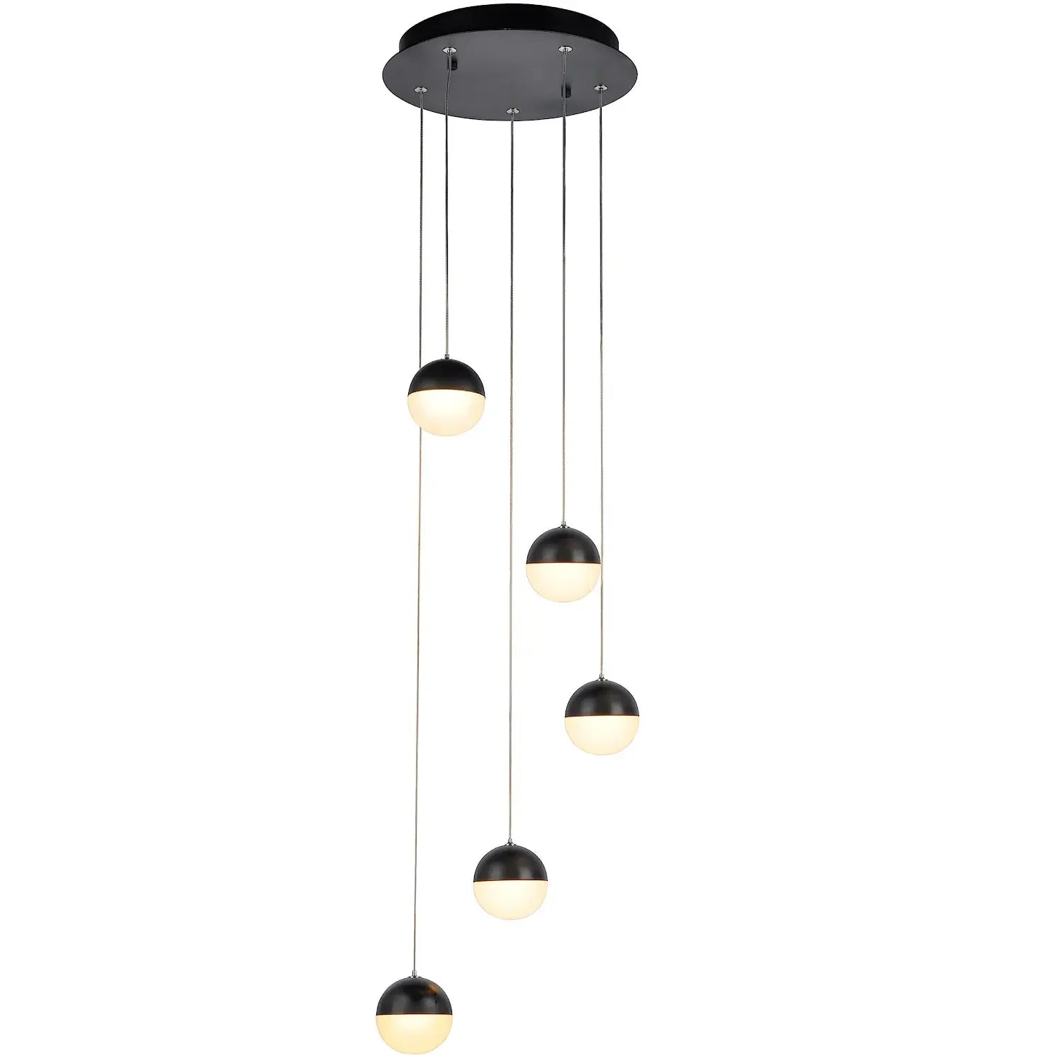 Lámpara de techo LED de 5 luces | Color negro