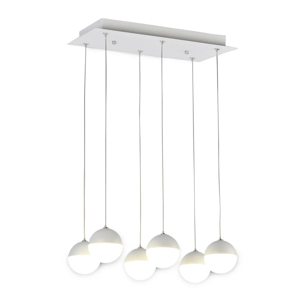 Lámpara de techo LED blanca de 6 luces