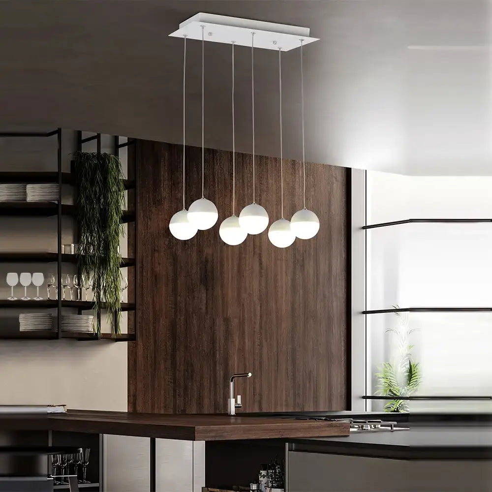 Lámpara de techo LED blanca de 6 luces