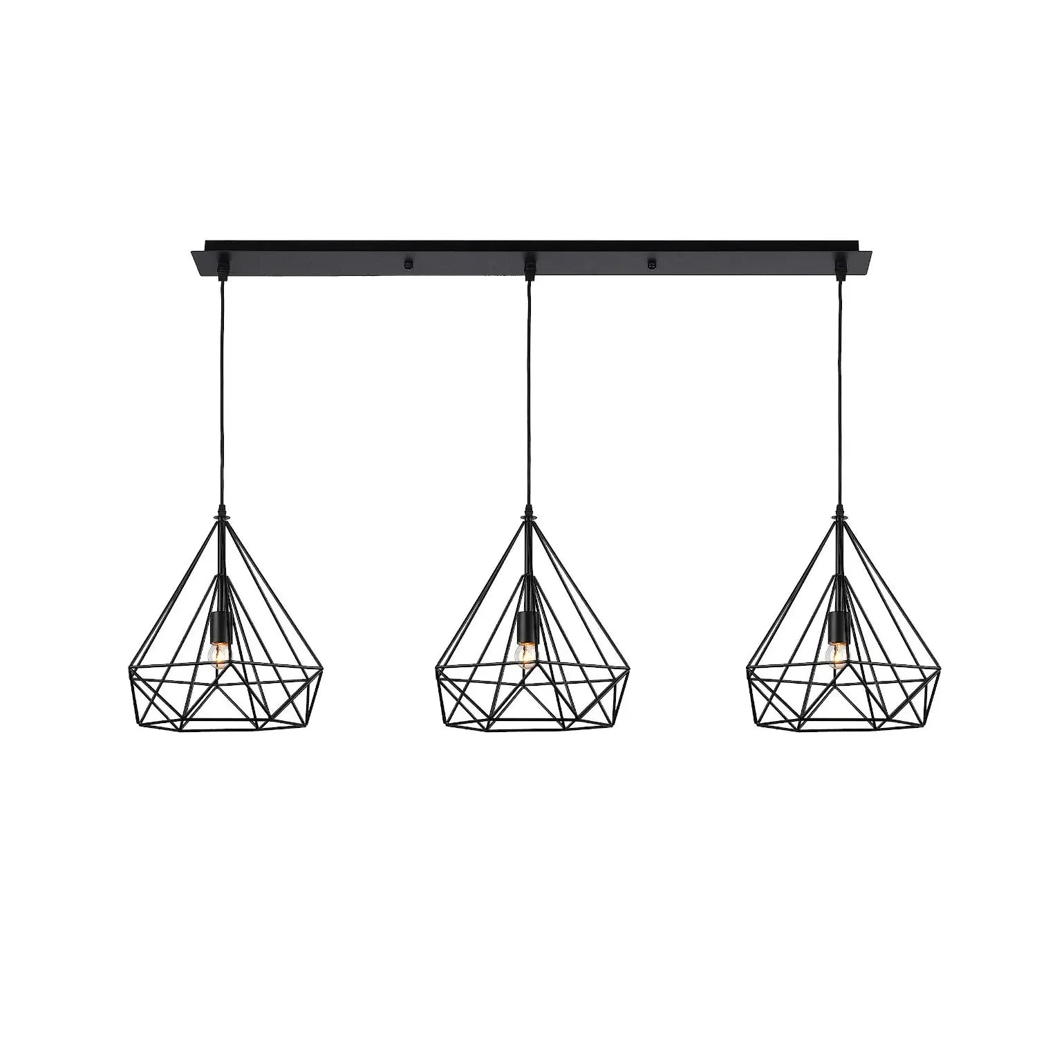 Lámpara de techo industrial 3 luces | Diseño lineal