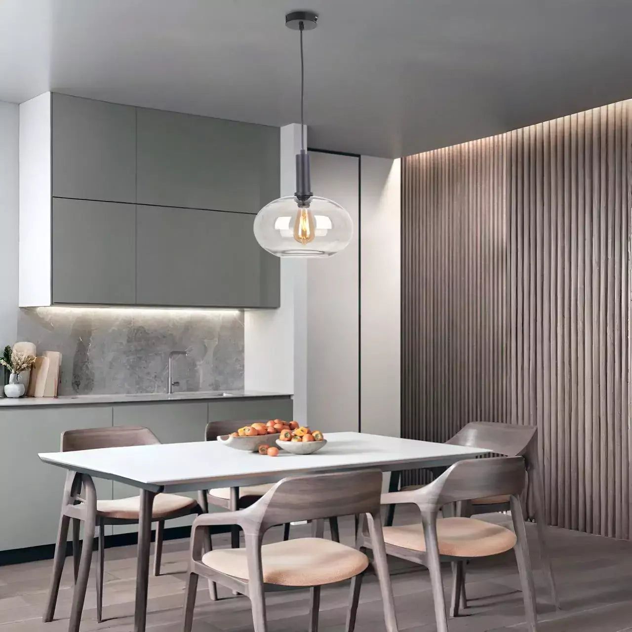 Lámpara de techo | Color negro y cristal fumé