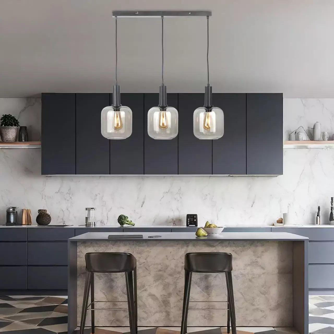 Trio de Lámparas de techo colgante de aluminio