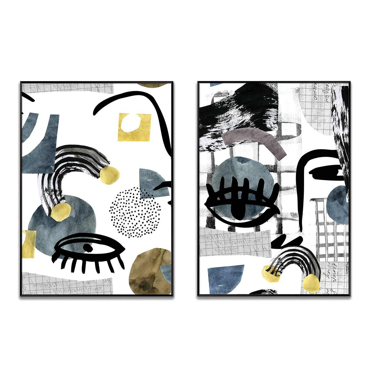 Cuadro Díptico con Marco Negro