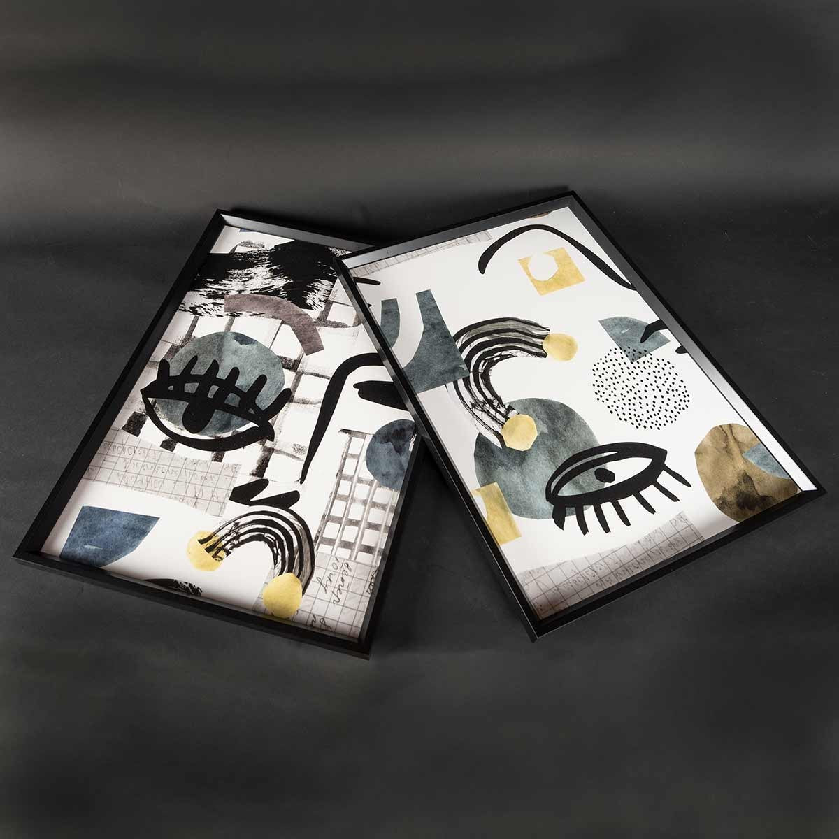 Cuadro Díptico con Marco Negro