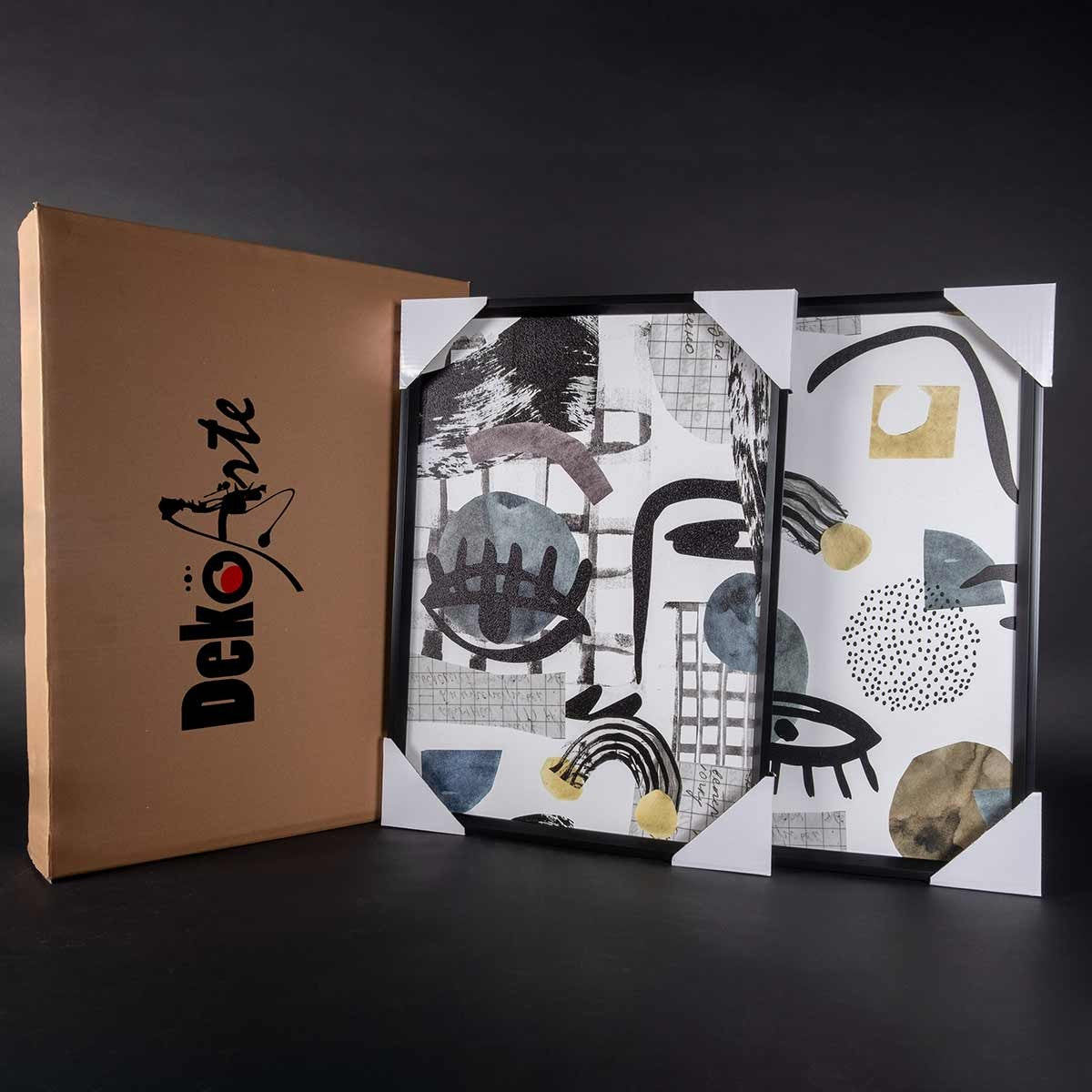 Cuadro Díptico con Marco Negro