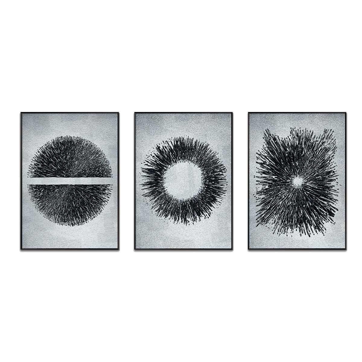 Cuadros Trípticos con Marco Negro Estilo