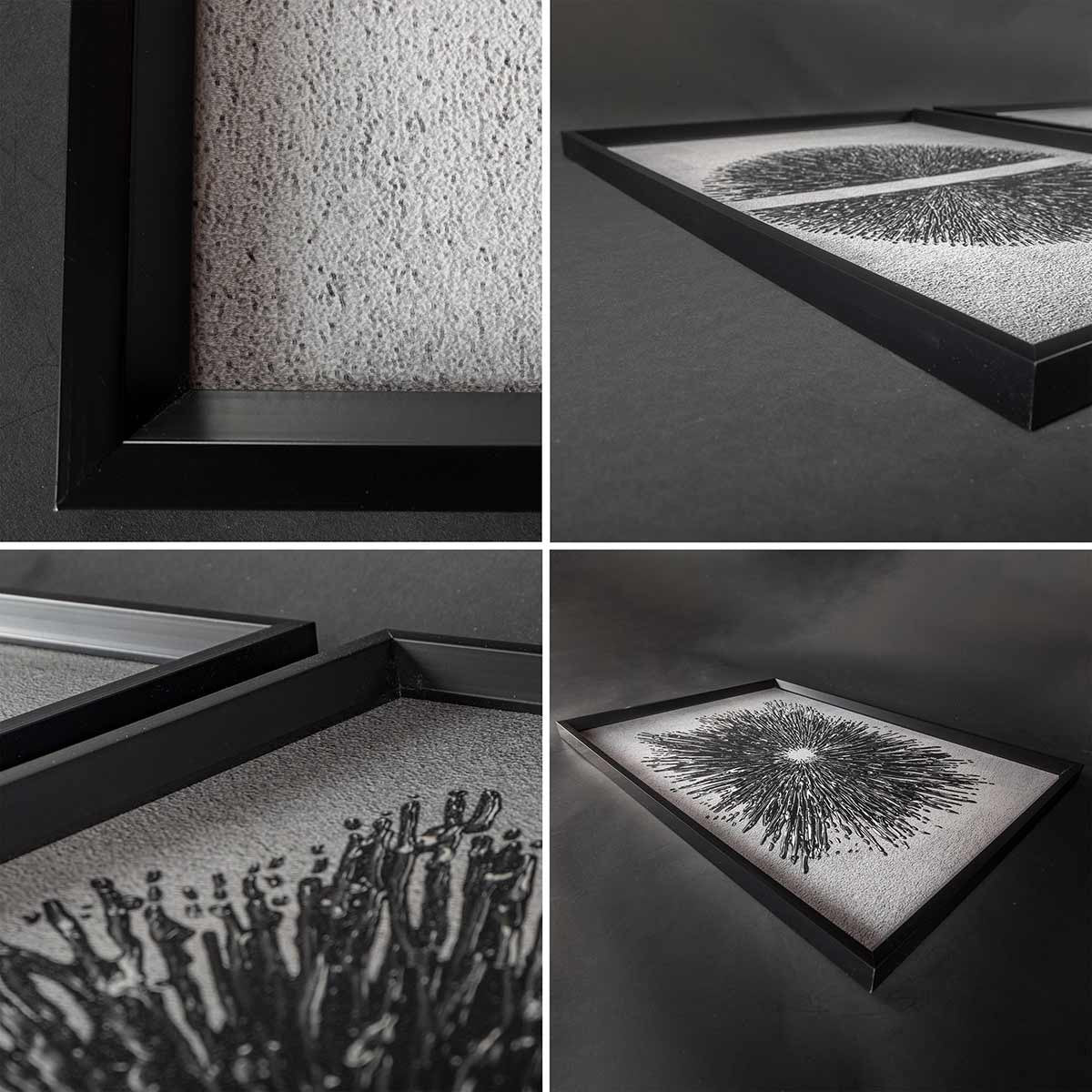 Cuadros Trípticos con Marco Negro Estilo