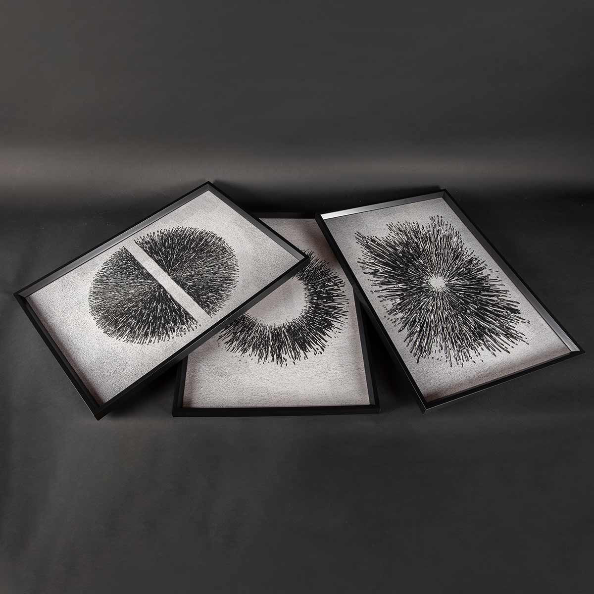 Cuadros Trípticos con Marco Negro Estilo