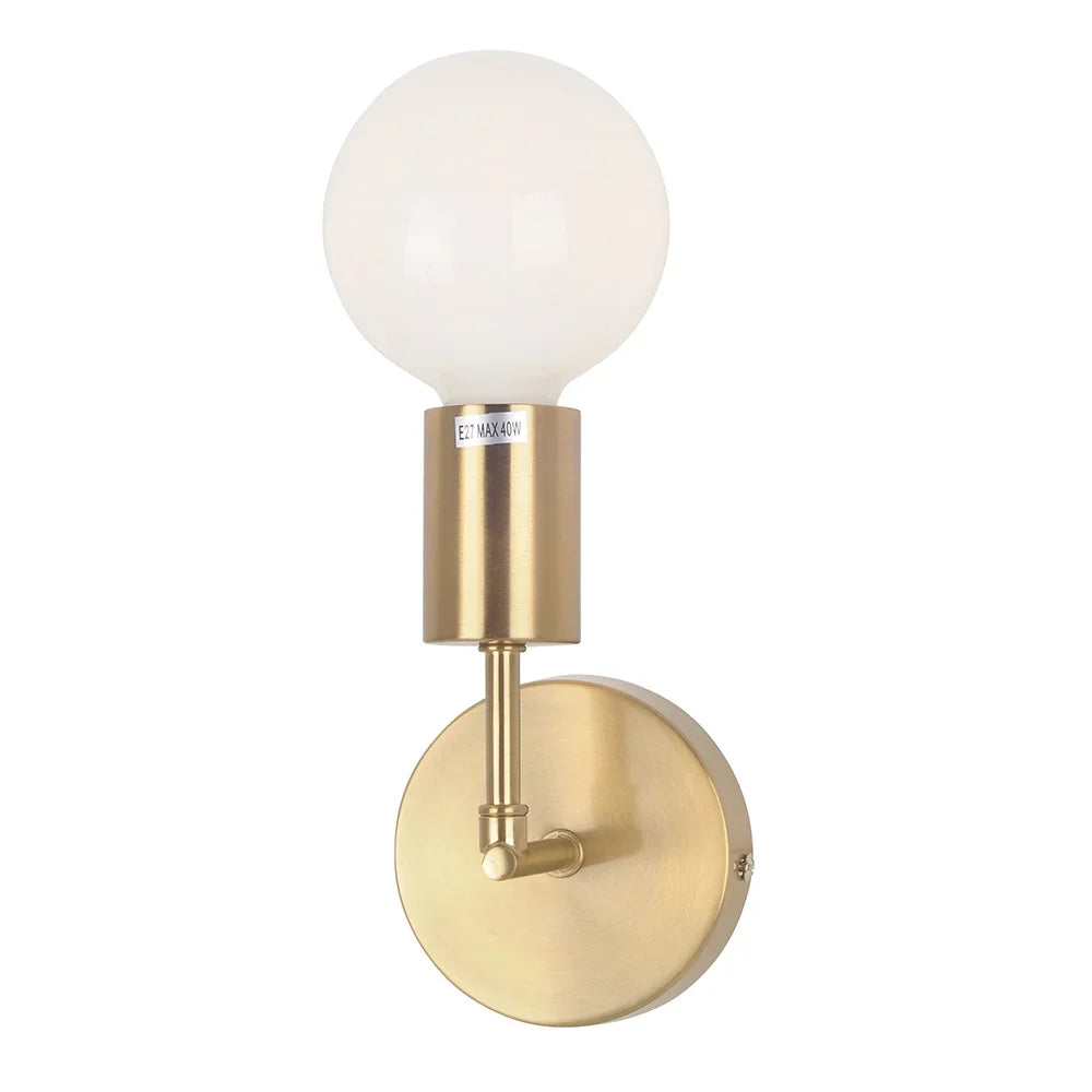 Aplique de pared interior dorado mate de 1 luz