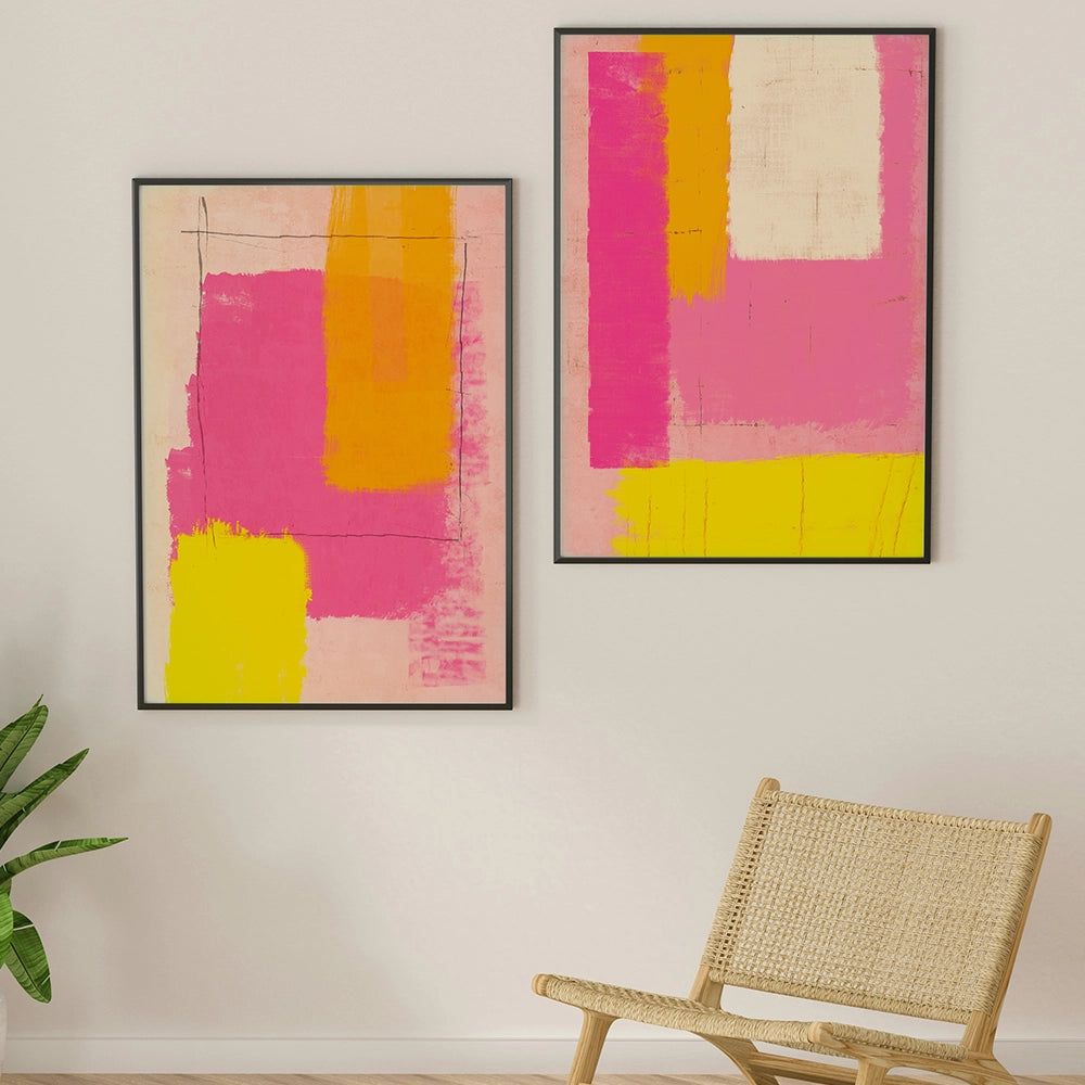 Cuadros alegres abstractos | Pintado a mano