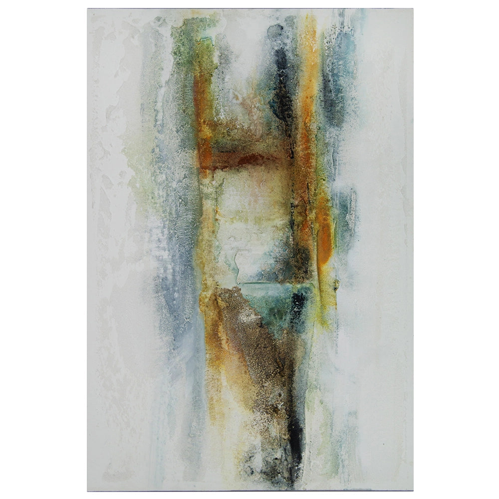 Cuadro pintado a mano original con textura en tonos oxidados