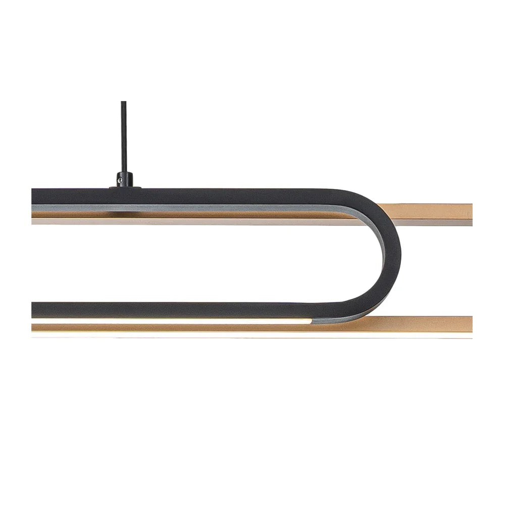 Lámpara colgante LED en negro y dorado | Diseño elegante