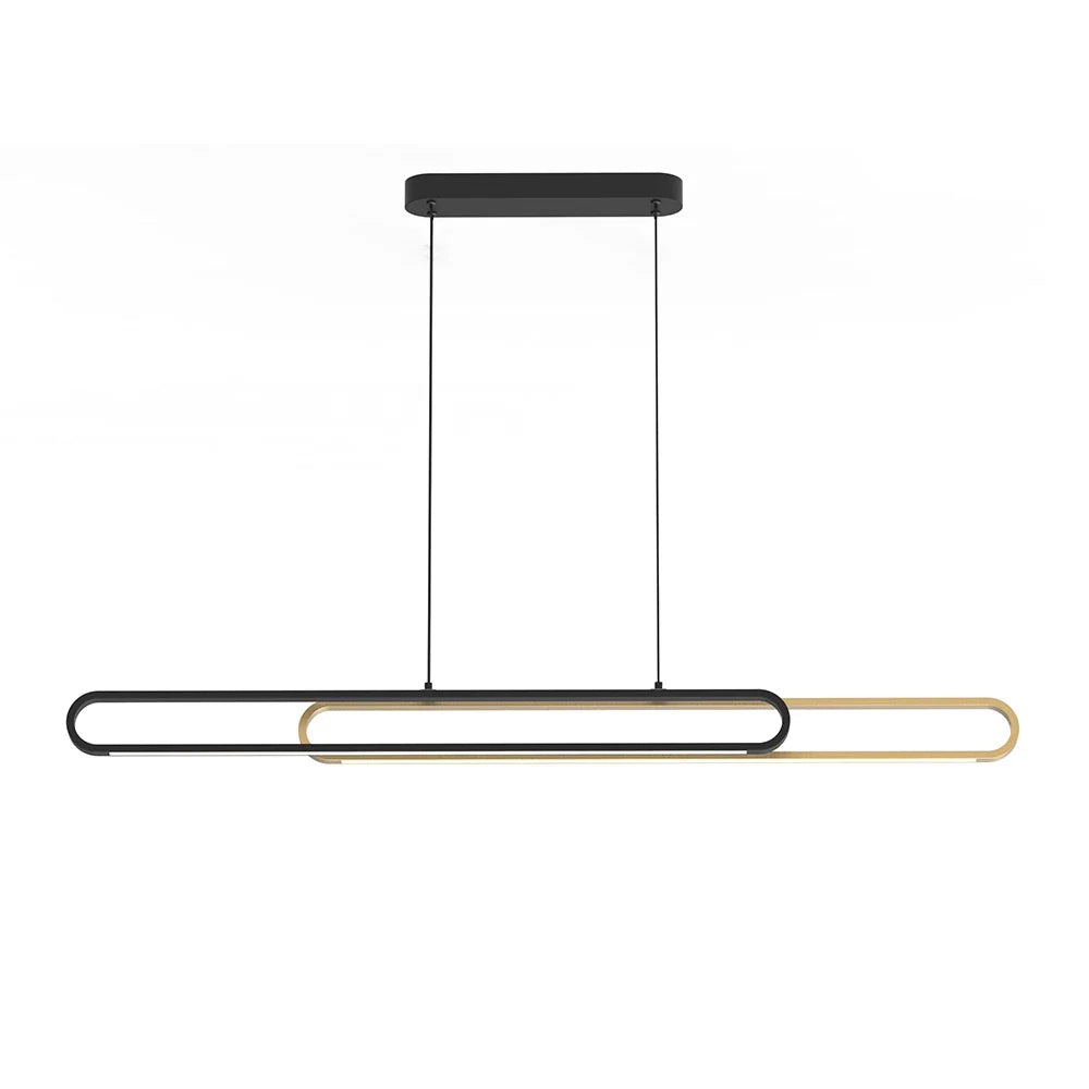 Lámpara colgante LED en negro y dorado | Diseño elegante