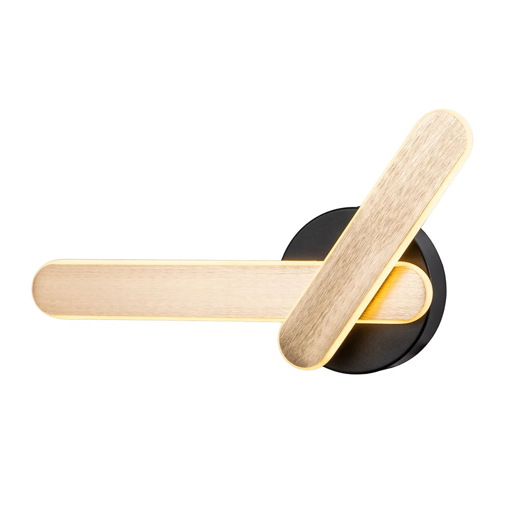 Aplique de pared LED negro y dorado | Minimalista
