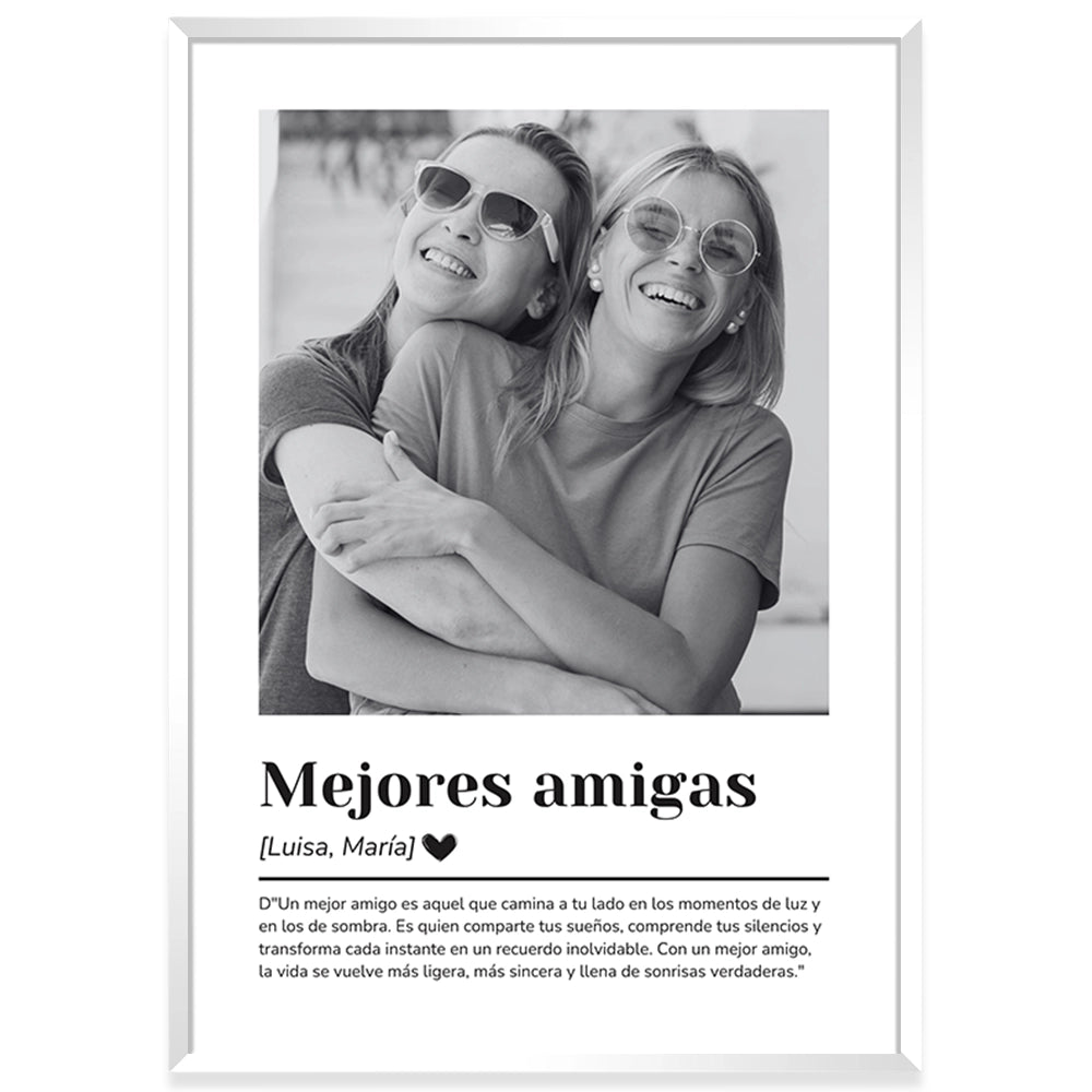 Cuadro personalizado de amistad tipo portada de periódico