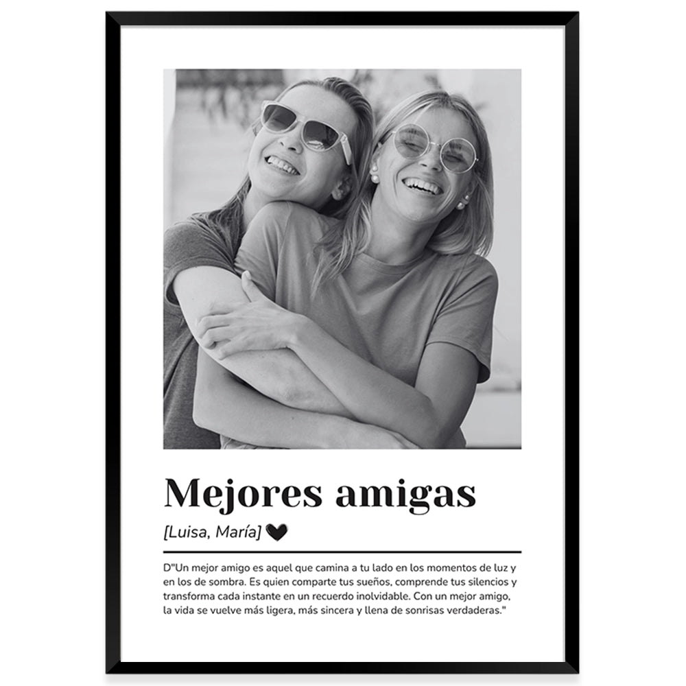Cuadro personalizado de amistad tipo portada de periódico