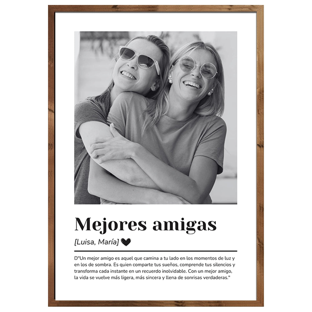 Cuadro personalizado de amistad tipo portada de periódico