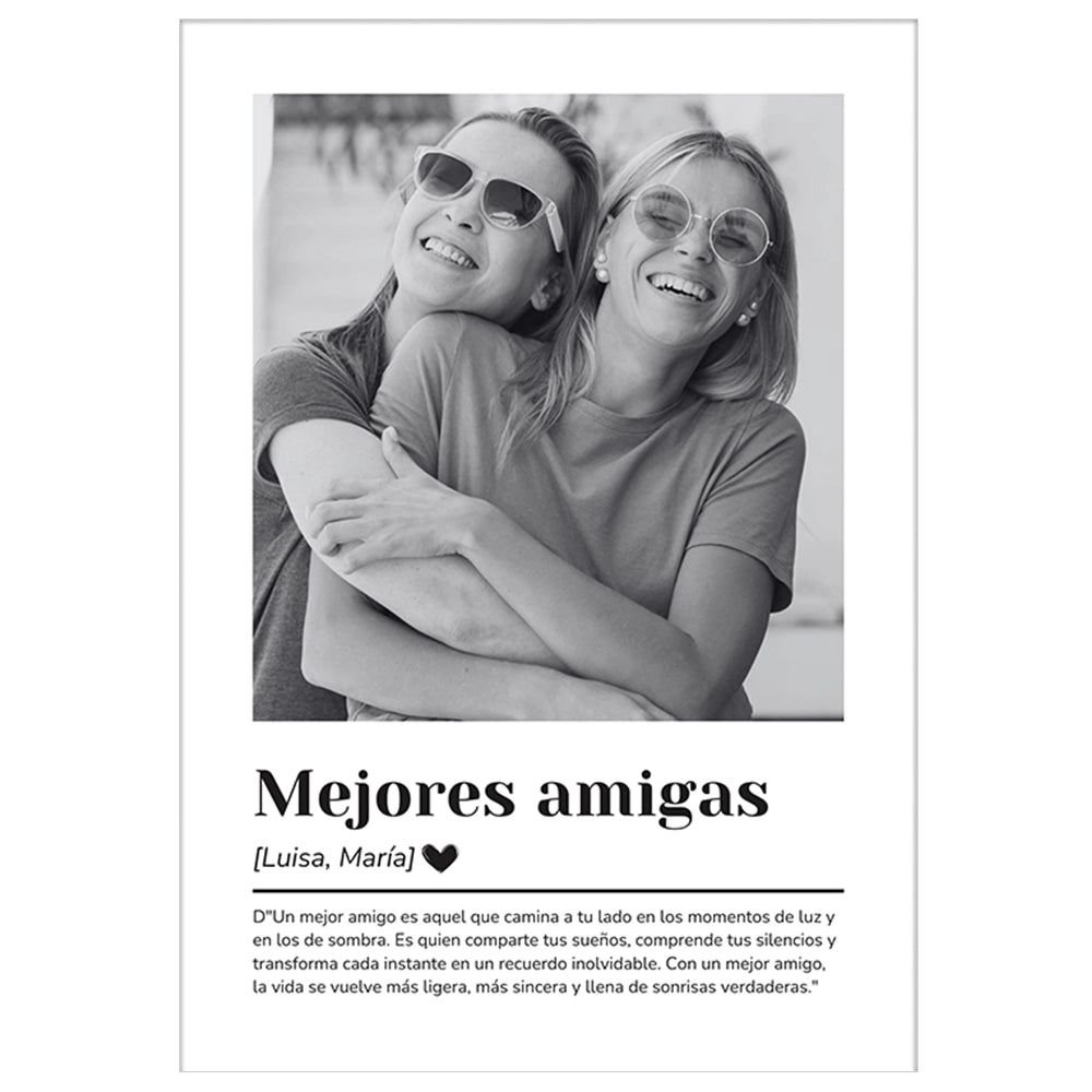 Cuadro personalizado de amistad tipo portada de periódico