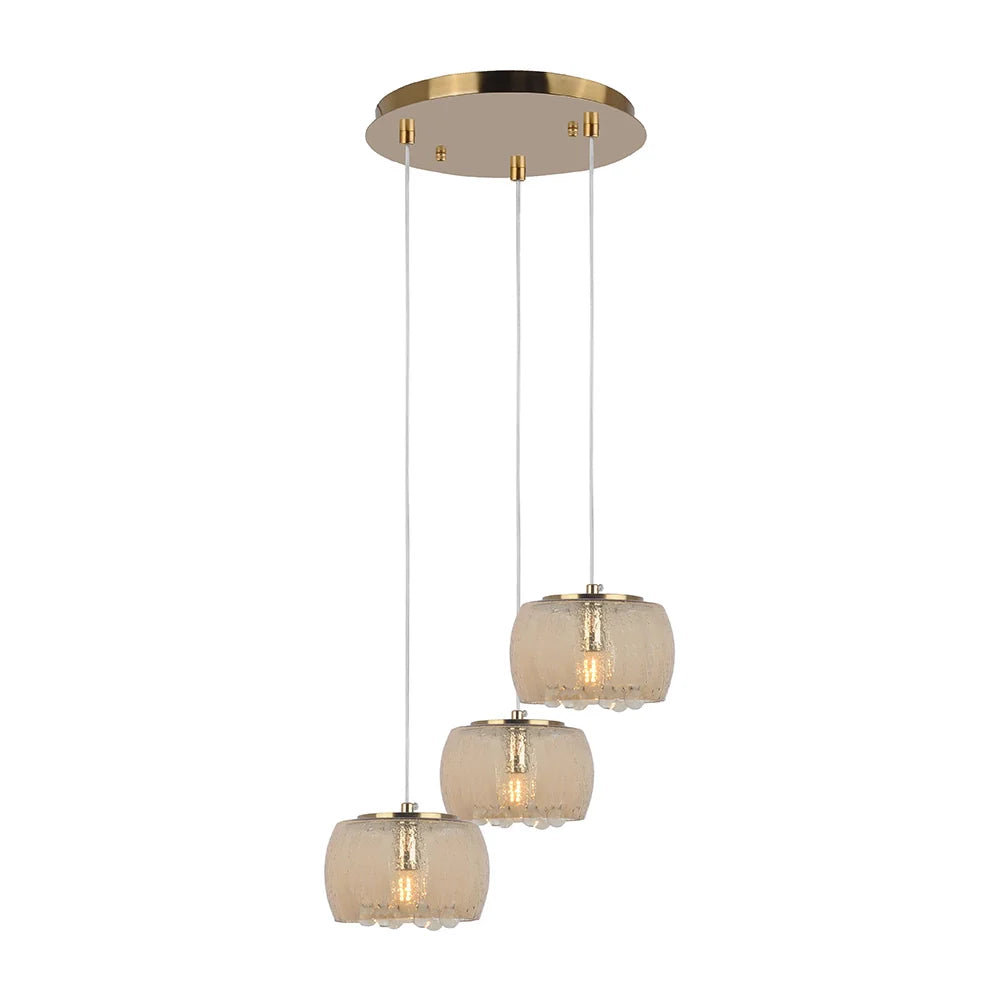 Lámpara de techo colgante en dorado | 3 luces