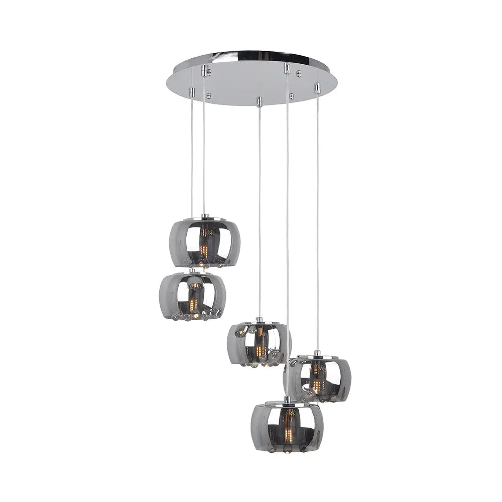 Lámpara de techo moderna en cromo con 5 luces