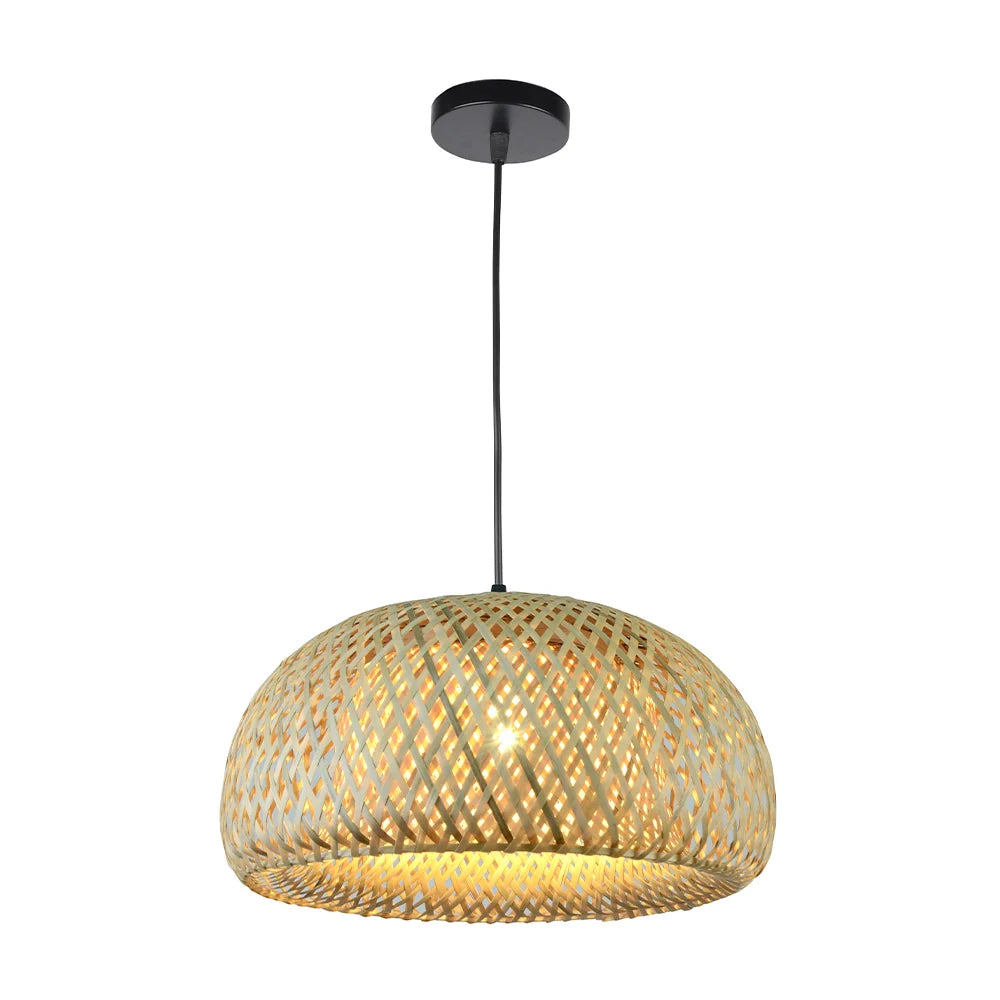 Lámpara de techo colgante de ratán | Diseño rústico