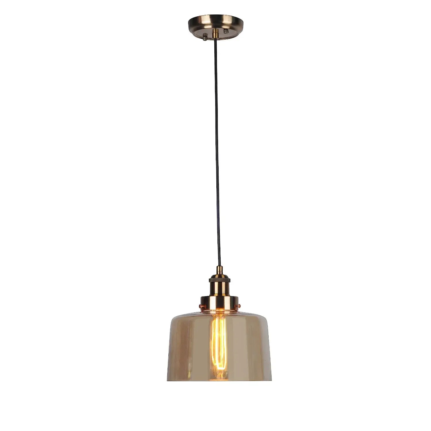 Lampara de techo de Cristal. color cuero | Estilo industrial