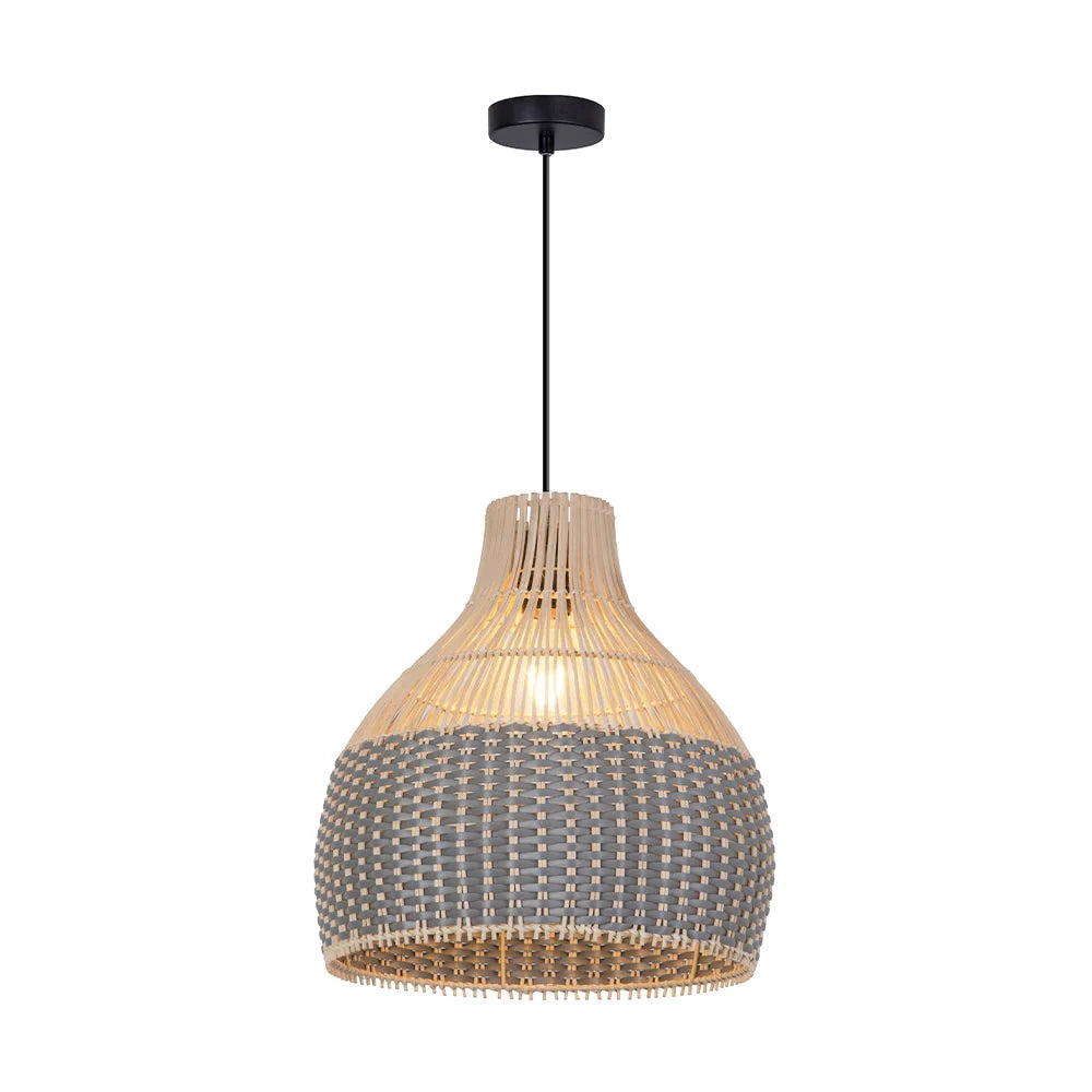 Lámpara de techo colgante en ratán natural | Diseño rústico