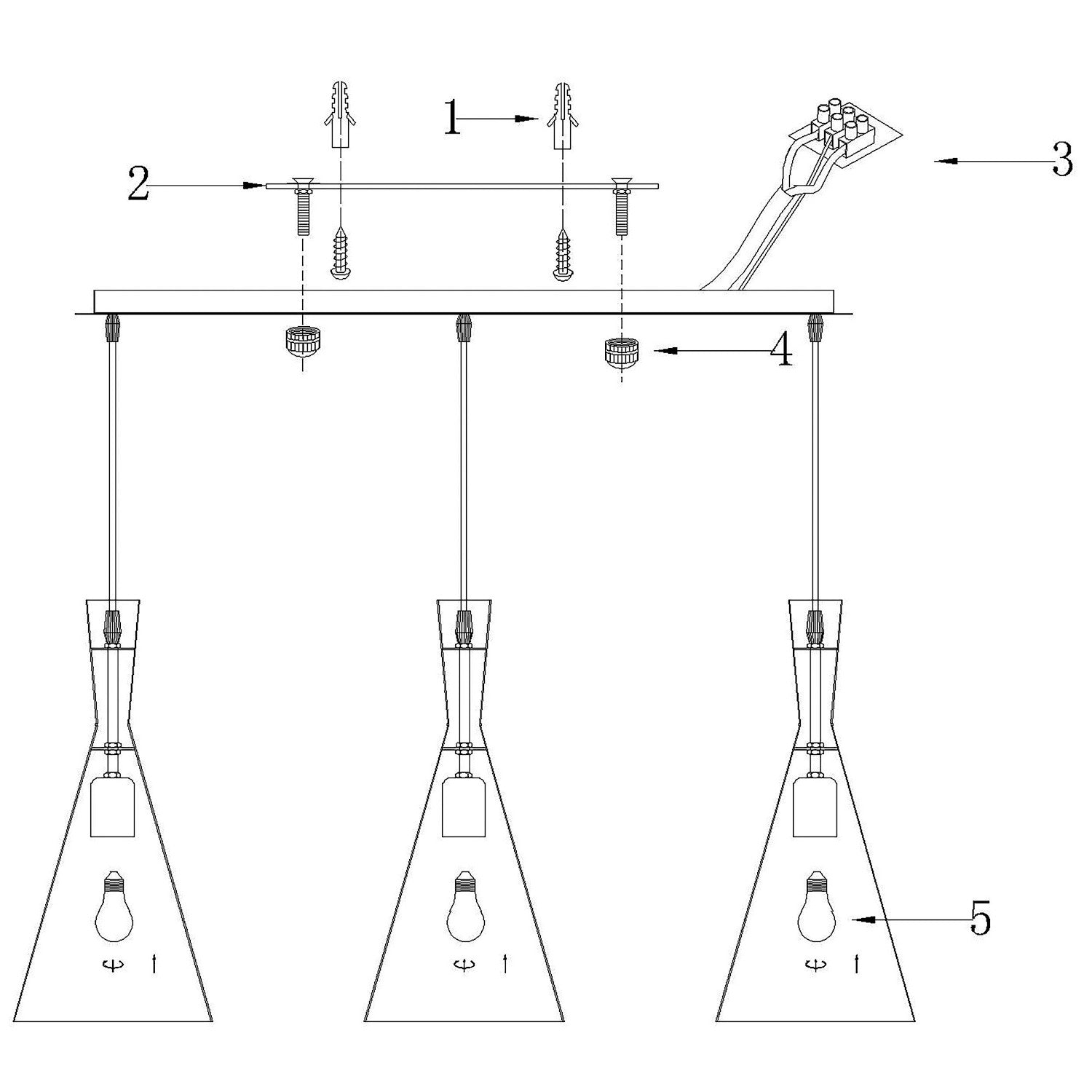 Lámpara de techo de 3 luces | Pantallas cónicas en color blanco