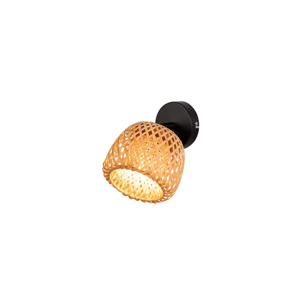 Aplique de pared en ratán natural | Luz decorativa E27