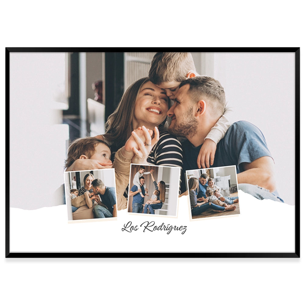 Cuadro personalizado con fotos y nombre familiar