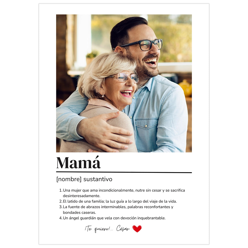 Cuadro personalizado para mamá con frase emotiva