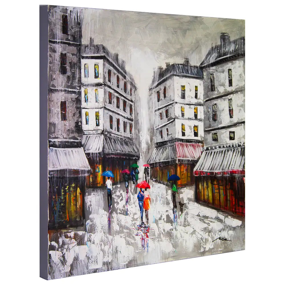 Cuadro con color urbano | Pinturas de ciudad bajo la lluvia