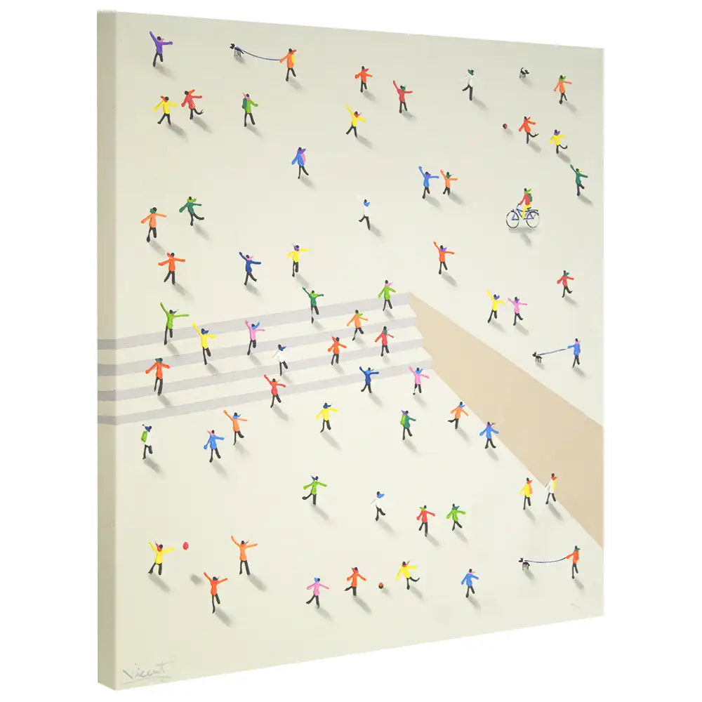 Cuadro decorativo acrílico pintado a mano con figuras
