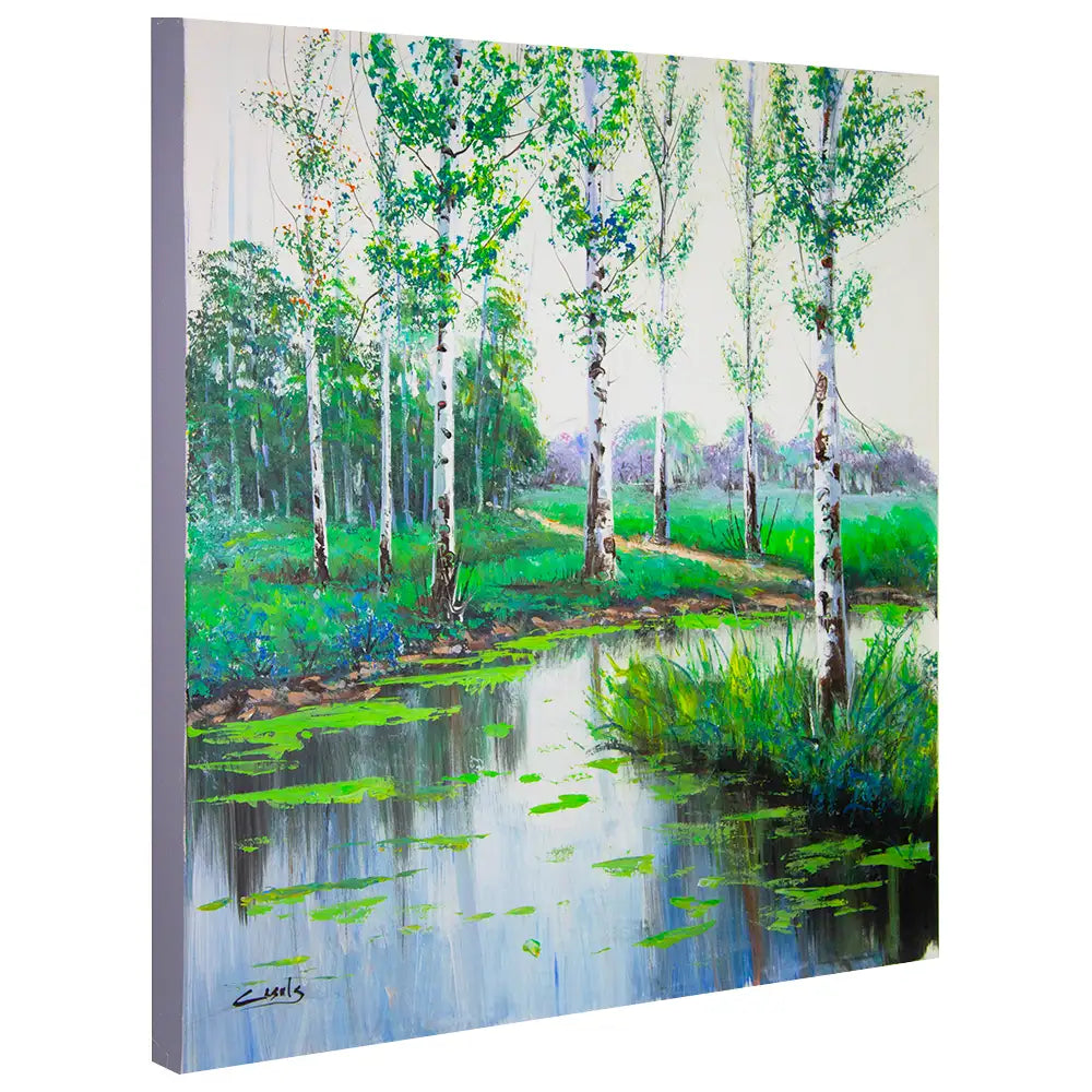 Paisaje vibrante lleno de frescura | Cuadros a mano