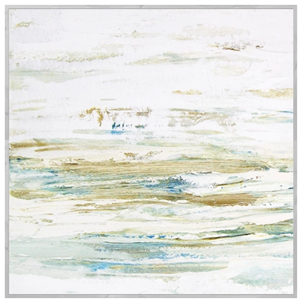 Cuadro pintado a mano inspirado en el mar abstracto contemporáneo