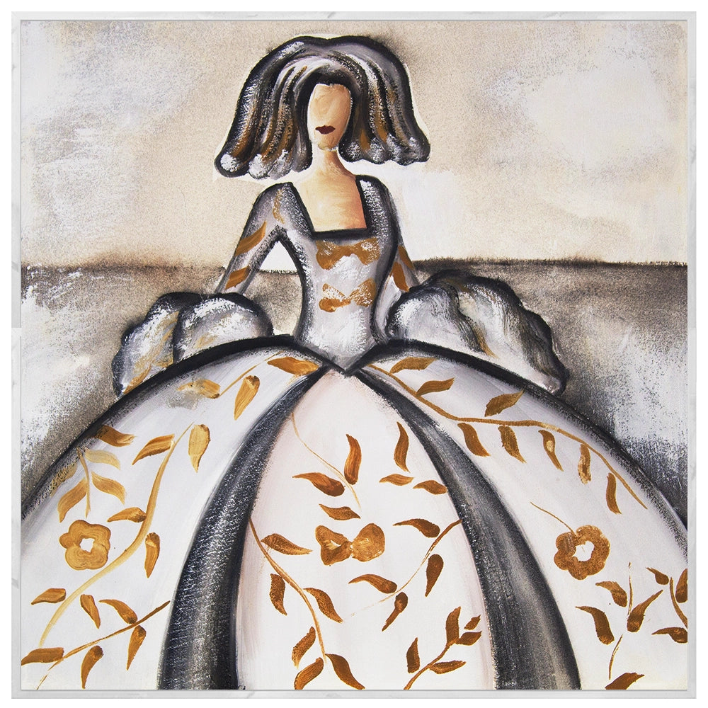 Cuadro de las meninas en tonos neutros y bronce
