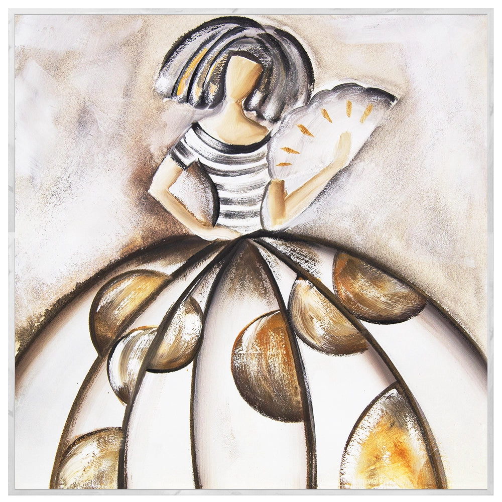 Cuadro de las meninas en tonos neutros y bronce