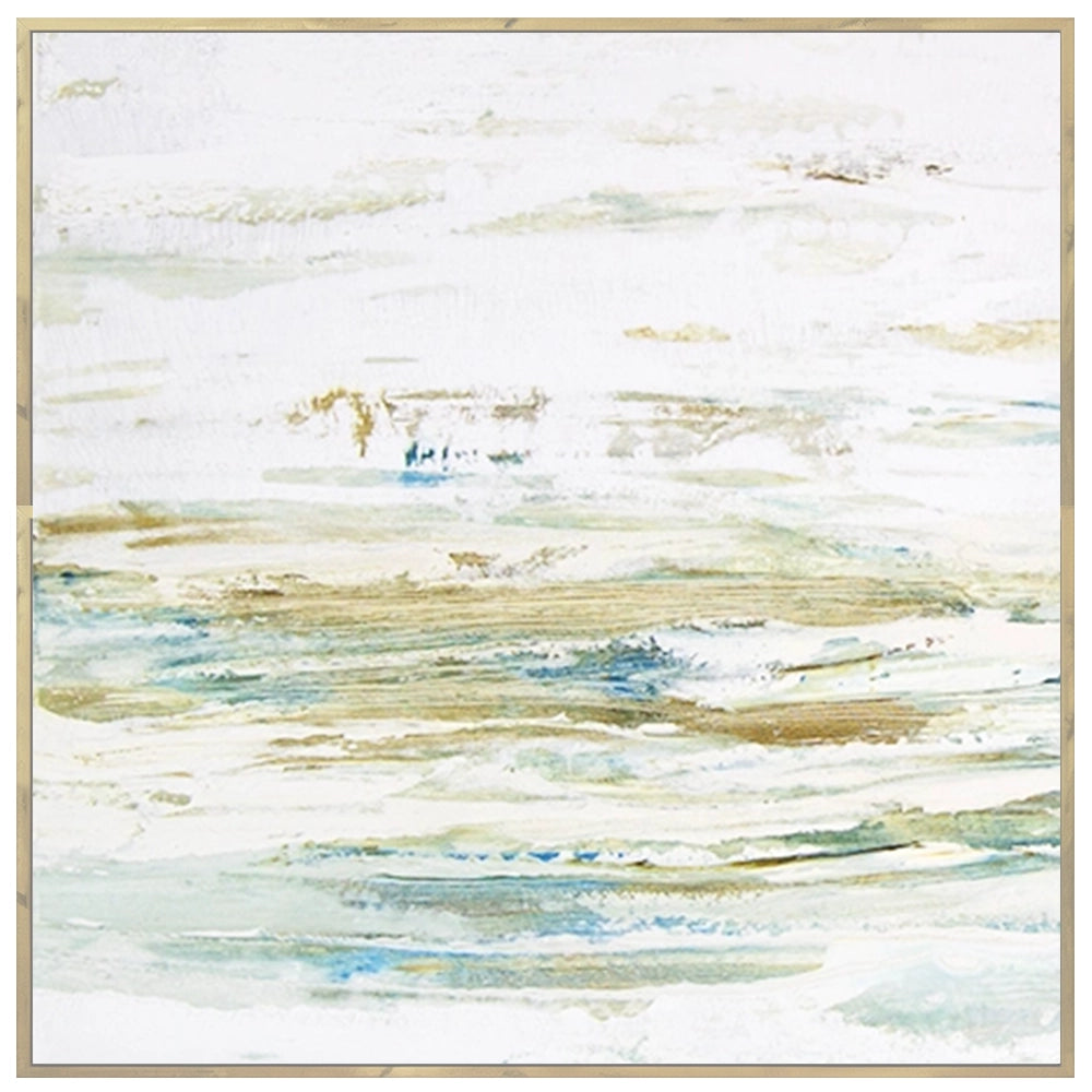 Cuadro pintado a mano inspirado en el mar abstracto contemporáneo