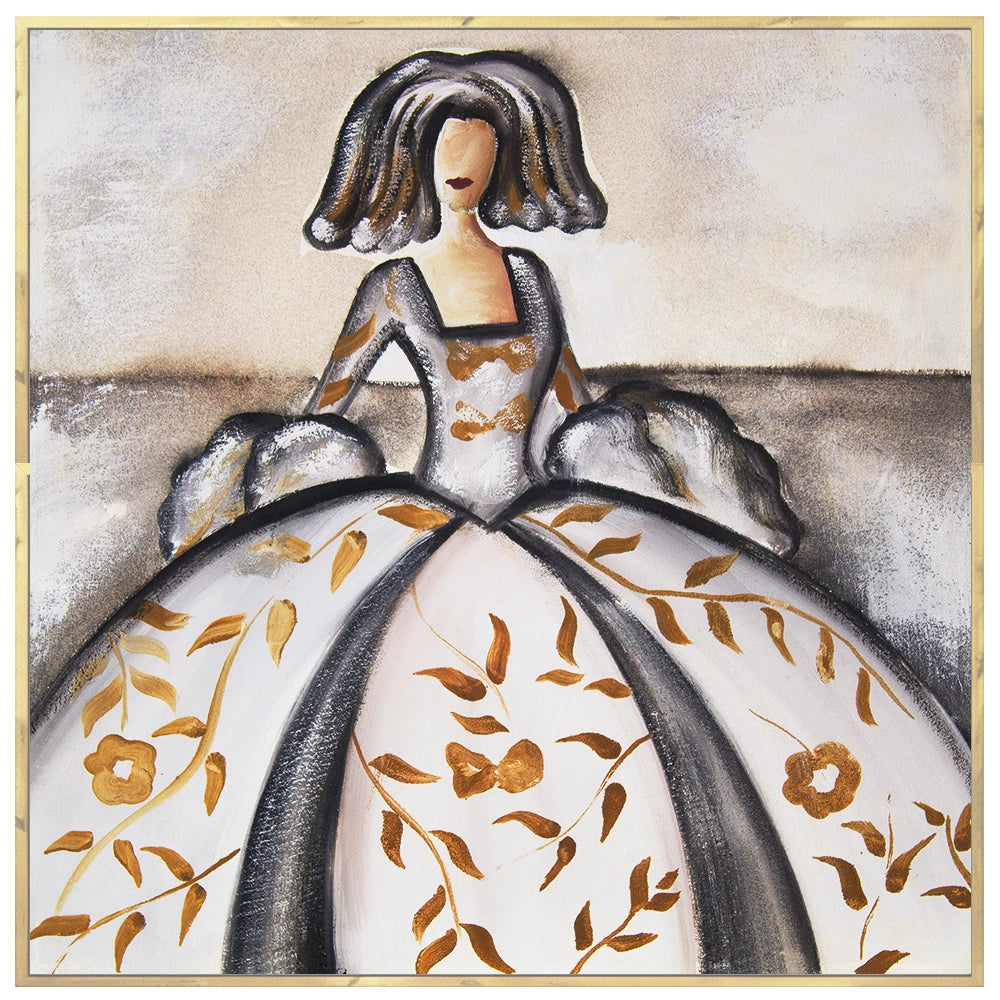 Cuadro de las meninas en tonos neutros y bronce