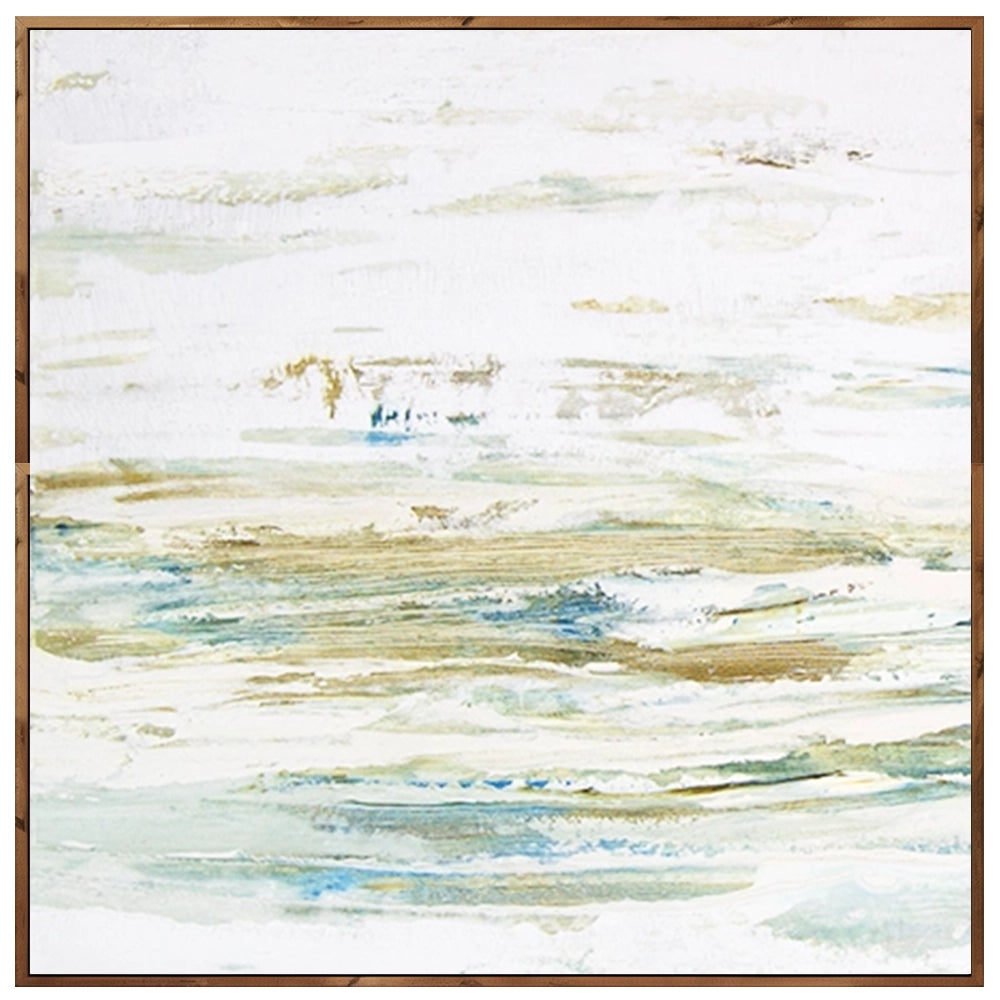 Cuadro pintado a mano inspirado en el mar abstracto contemporáneo