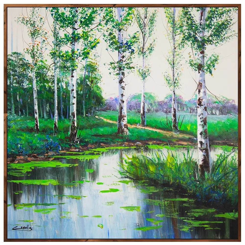 Paisaje vibrante lleno de frescura | Cuadros a mano