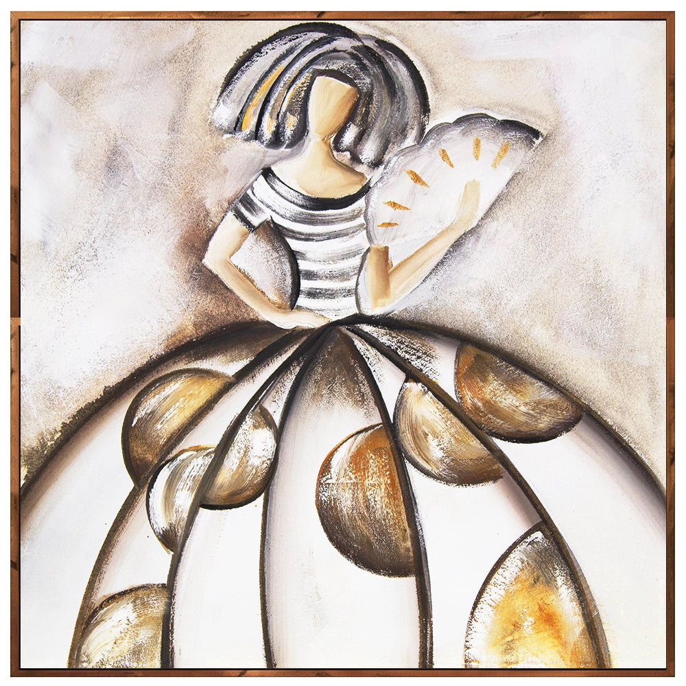 Cuadro de las meninas en tonos neutros y bronce