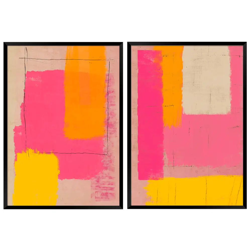 Diptico arte abstracto felicidad