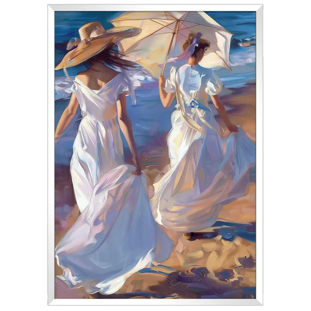 Cuadro decorativo con mujeres en la playa | Estilo icónico
