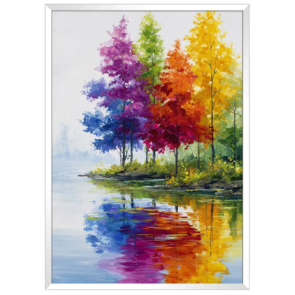 Cuadro paisaje moderno en colores del arcoíris | Estilo Contemporáneo