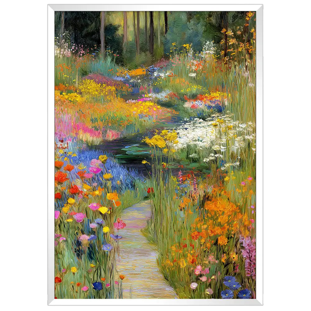 Cuadro de jardín floral inspirado en cuadros famosos
