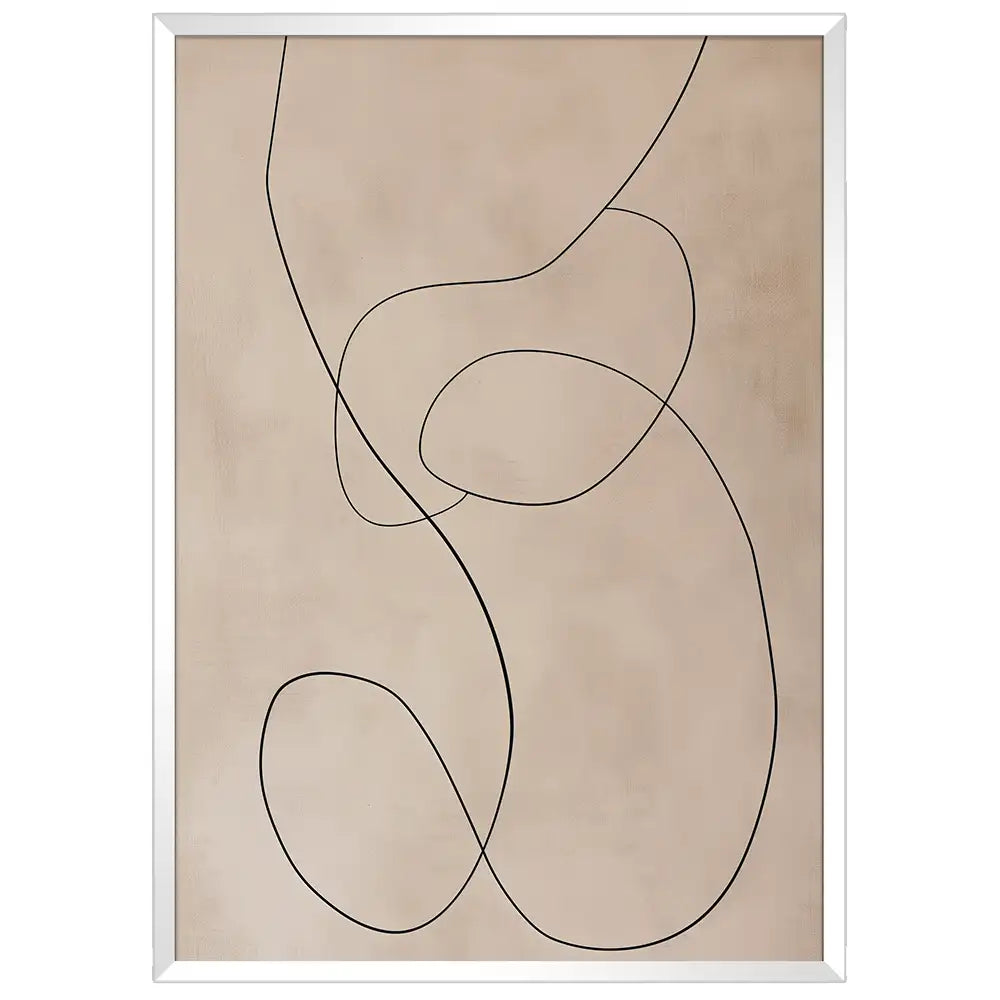 Cuadro minimalista abstracto en beige | Trazos con armonía